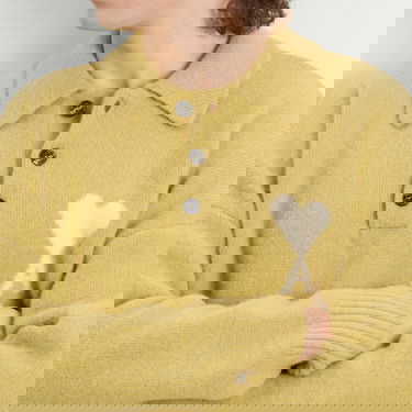 Пуловер AMI Alpaca Knit Polo Жълто | H25UPL408-KN0135-3993H25, 5