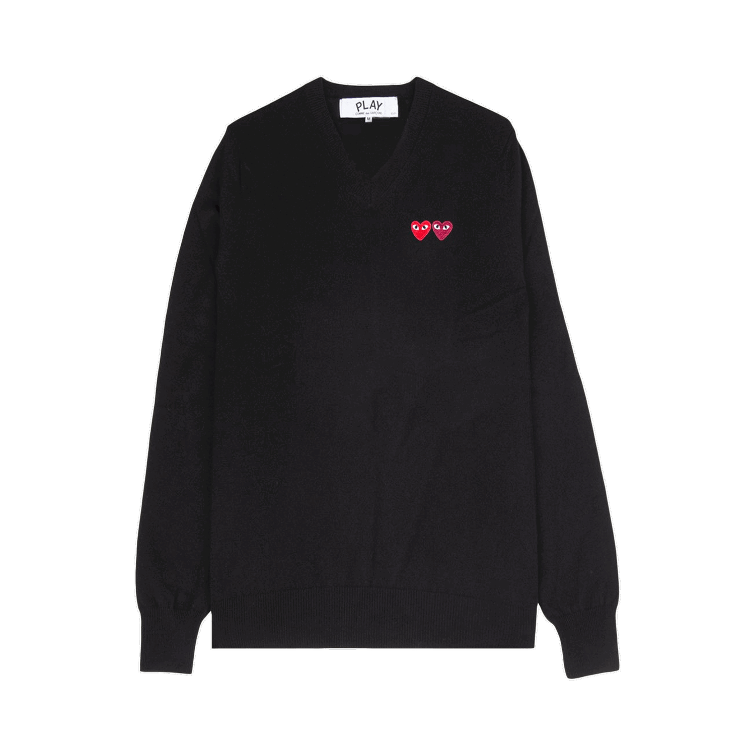 Пуловер Comme des Garçons PLAY Double Heart V-Neck Sweater Черно | AZ N056 051 1, 0