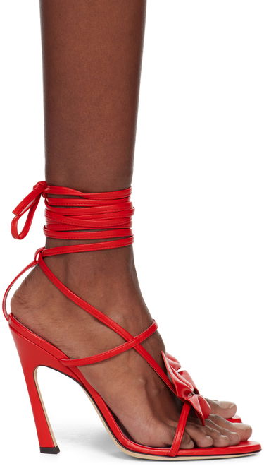Аксесоари Blumarine Blumarine Butterfly '105 Nappa Leather Heeled Sandals Червено | 6A4533P006291656, 0