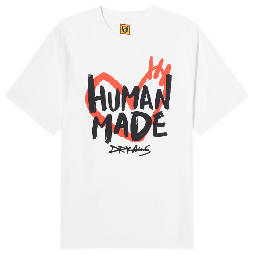 Тениска Human Made Big Drawn Heart T-Shirt, Size Large Бяло | HM27CS004-W