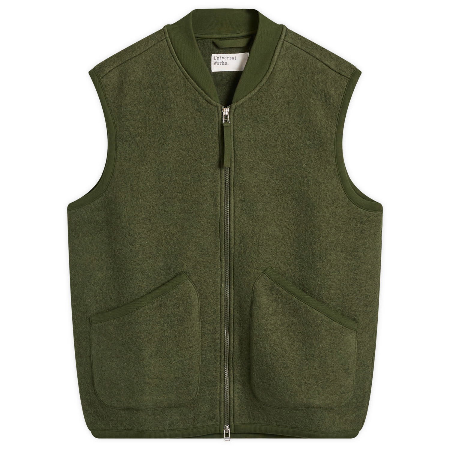Жилетка Universal Works Universal Works Wool Fleece Zip Vest Зелено | 00015-OLV, 1