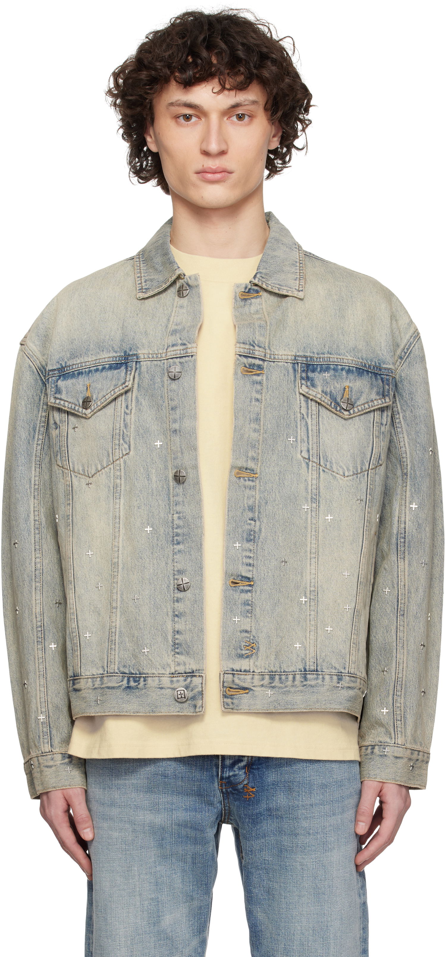Яке Ksubi Ksubi Oh G Stagelight Metalik Denim Jacket Синьо | MSP25JK010, 0