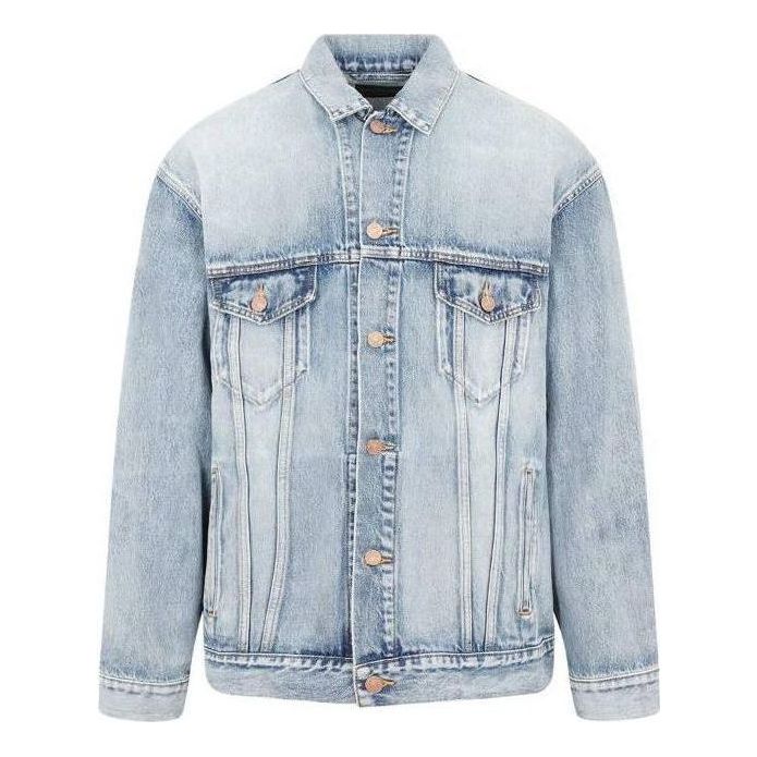 Яке Balenciaga Sprayed Denim Jacket Large Fit Синьо | 678354TDW143341