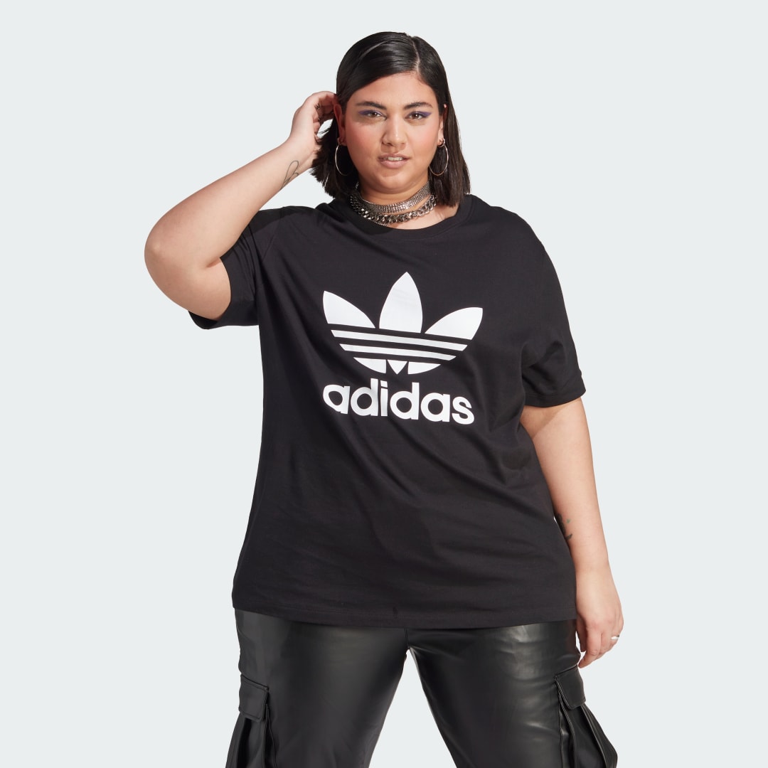 Тениска adidas Originals Adicolor Classics Trefoil T-Shirt (Plus Size) Черно | IK3457, 0