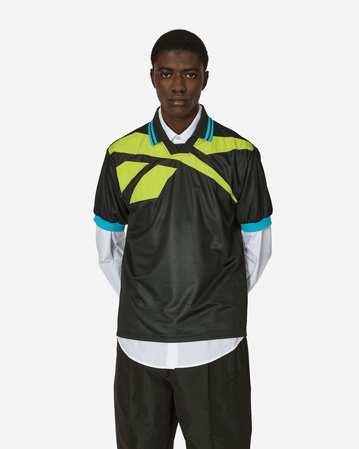 Поло тениска Reebok Botter Vector Layered Polo Shirt Black / Acid Yellow Черно | RMGC001C99FAB0014815, 1