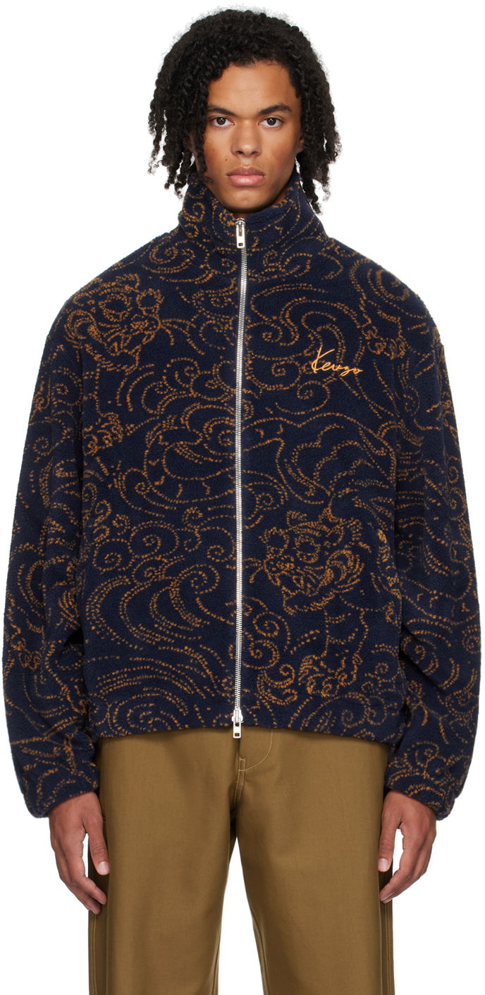 Яке KENZO Navy Paris Star Tiger Jacket Черно | FE65BL2094FB