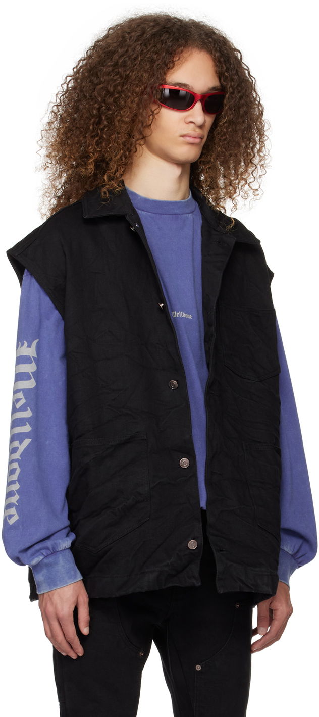 Жилетка We11done We11done Oversized Denim Vest Черно | WD-DV0-24-394-U-BK, 1
