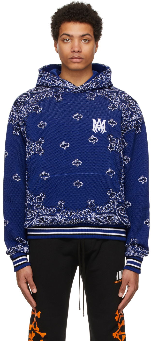 Суитчър AMIRI AMIRI Bandana Basketball Hoodie Синьо | PS22MKF010-495, 0