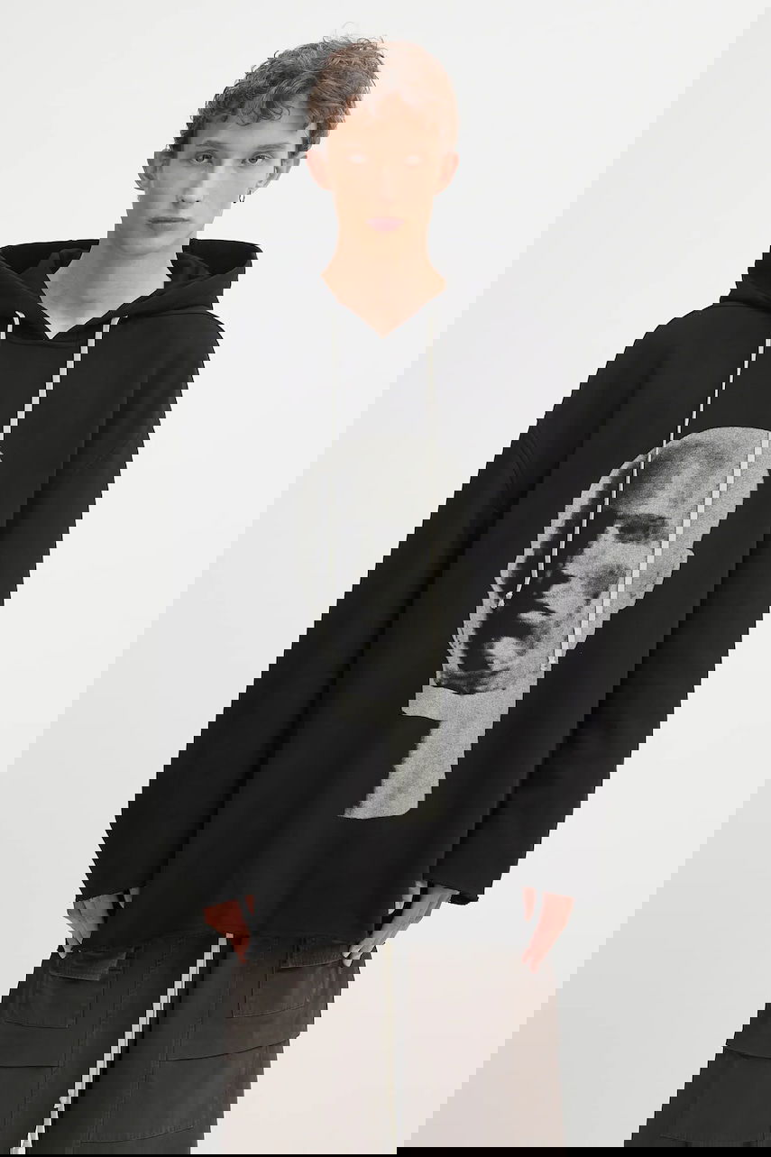 Суитчър Rick Owens Rick Owens DRKSHDW Peter Printed Hoodie Черно | DU02E7280.FEP1P, 0
