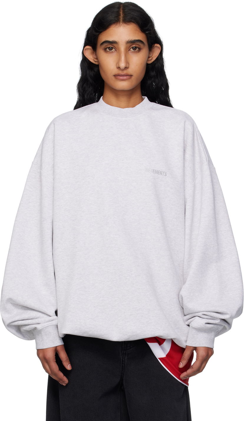 Суитчър VETEMENTS Vetements Logo Oversized Sweatshirt Сиво | UH76CW100G