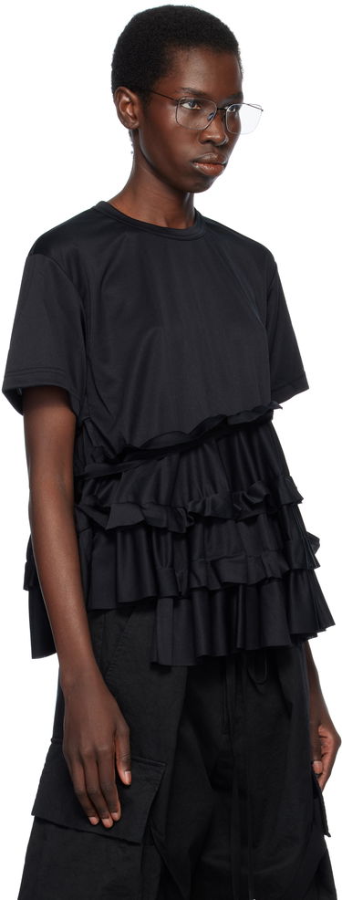 Тениска Comme des Garçons Comme des Garçons T-Shirt with Ruffle Detail Черно | RO-T008-051-1, 1