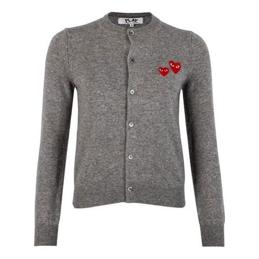 Пуловер Comme des Garçons COMME des GARÇONS PLAY Double Heart Cardigan Сиво | AZ-N071-051-1