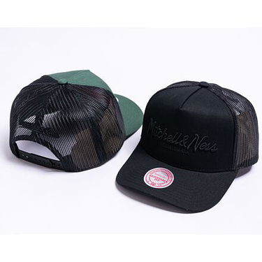 Шапка с козирка Mitchell & Ness Pinscript Trucker Olive/Black Зелено | HHSSINTL1144-MNNDKGN, 3