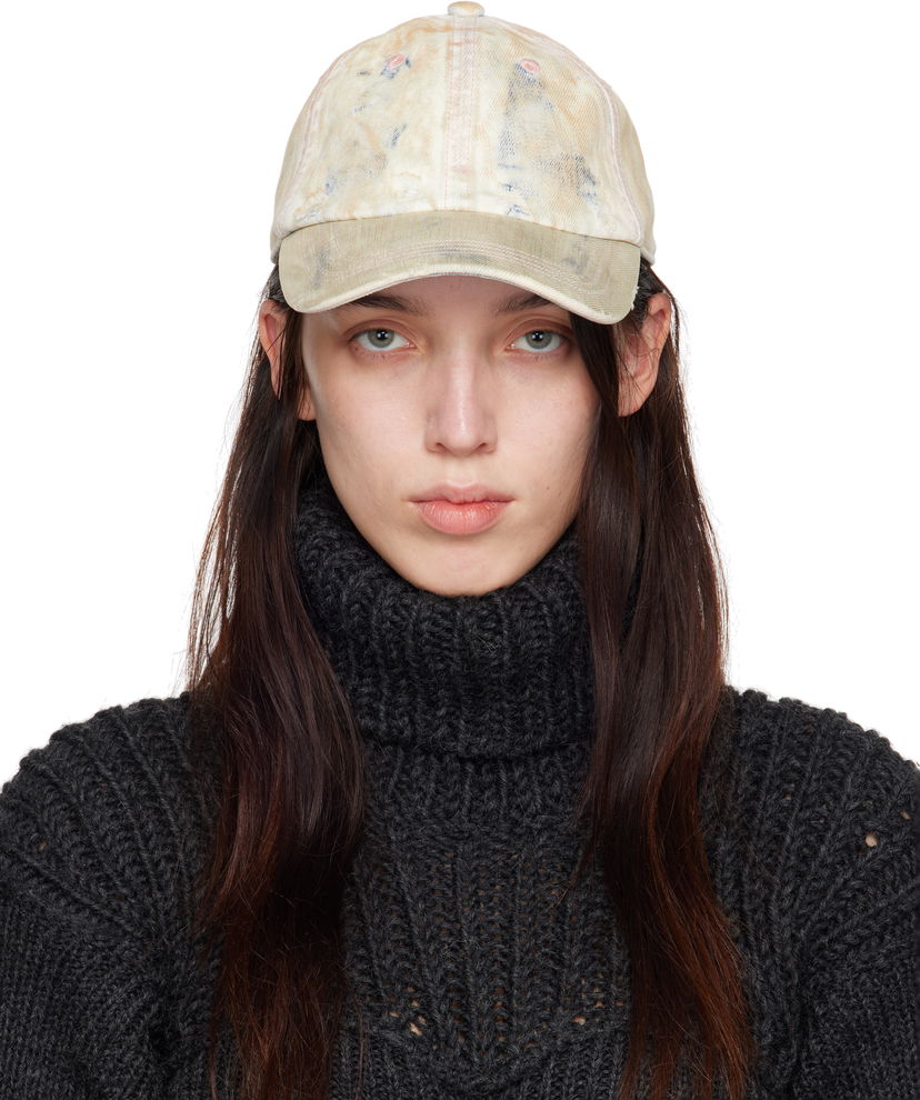 Шапка с козирка Acne Studios Coated Denim Cap Бяло | C40378-