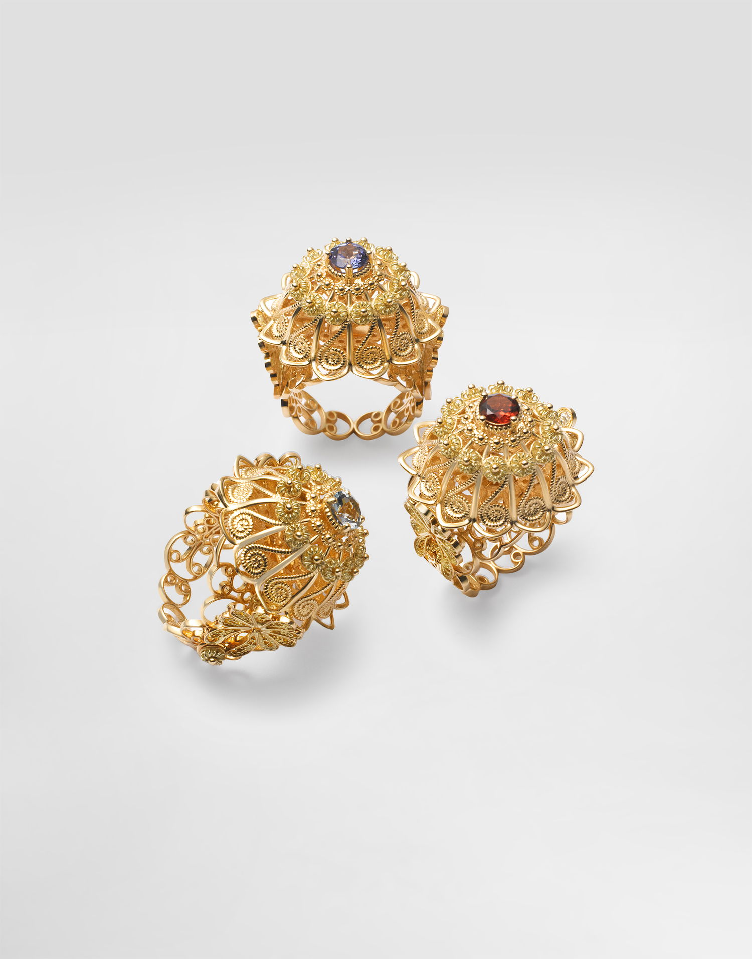 Пръстен Dolce & Gabbana Dolce & Gabbana Filigree Ring with Aquamarine, Size 48 Жълто | WRJP1GWAQ01ZOO00, 1