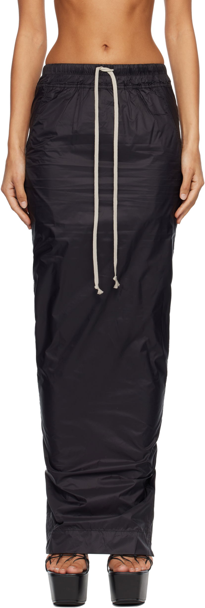 Пола Rick Owens DRKSHDW Concordians Pull On Pillar Maxi Skirt Черно | DS02E7332 NP