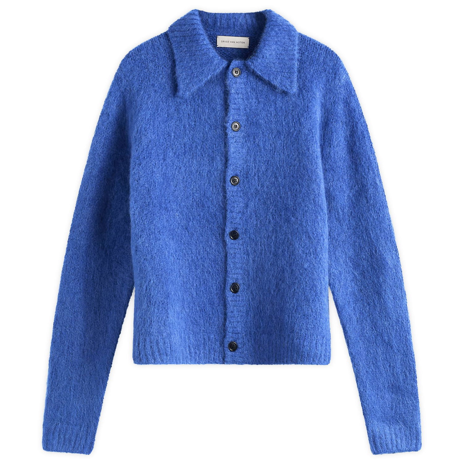 Пуловер Dries Van Noten Dries Van Noten Alpaca Wool Knit Polo, Size Large Синьо | 252-021225-2709-504, 0