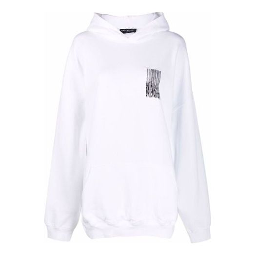 Суитчър Balenciaga Barcode Cotton Hoodie Бяло | 651799TKVE69040, 0