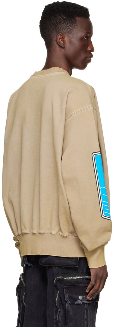 Пуловер We11done We11done Graphic Print Cotton Sweatshirt Бежово | WD-TS1-22-667-U-KK, 2