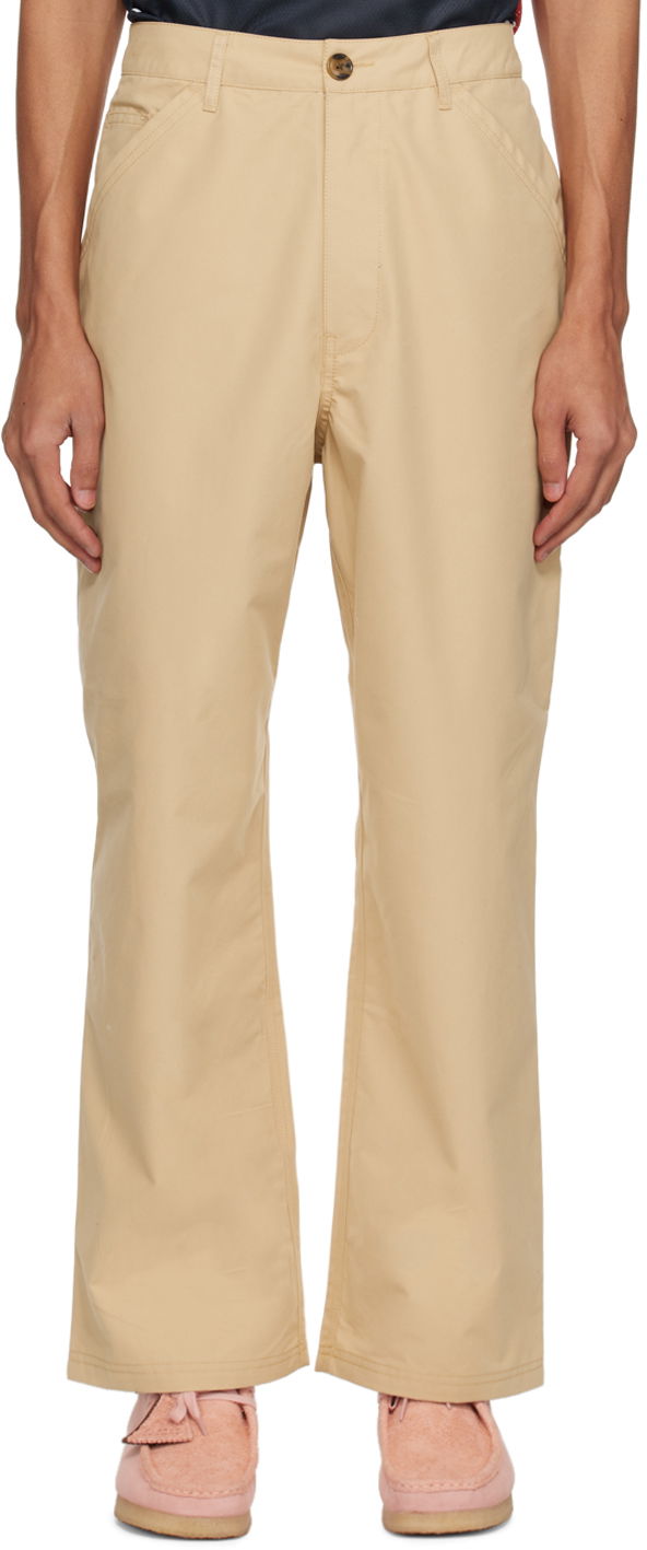 Карго панталони Pop Trading Company Worker Straight Fit Cotton Twill Trousers Бежово | POPSS24_04-009