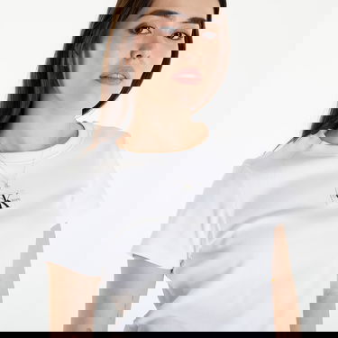 Тениска CALVIN KLEIN Woven Label Rib Slim Short Sleeve Tee Бяло | J20J223358 YAF, 3