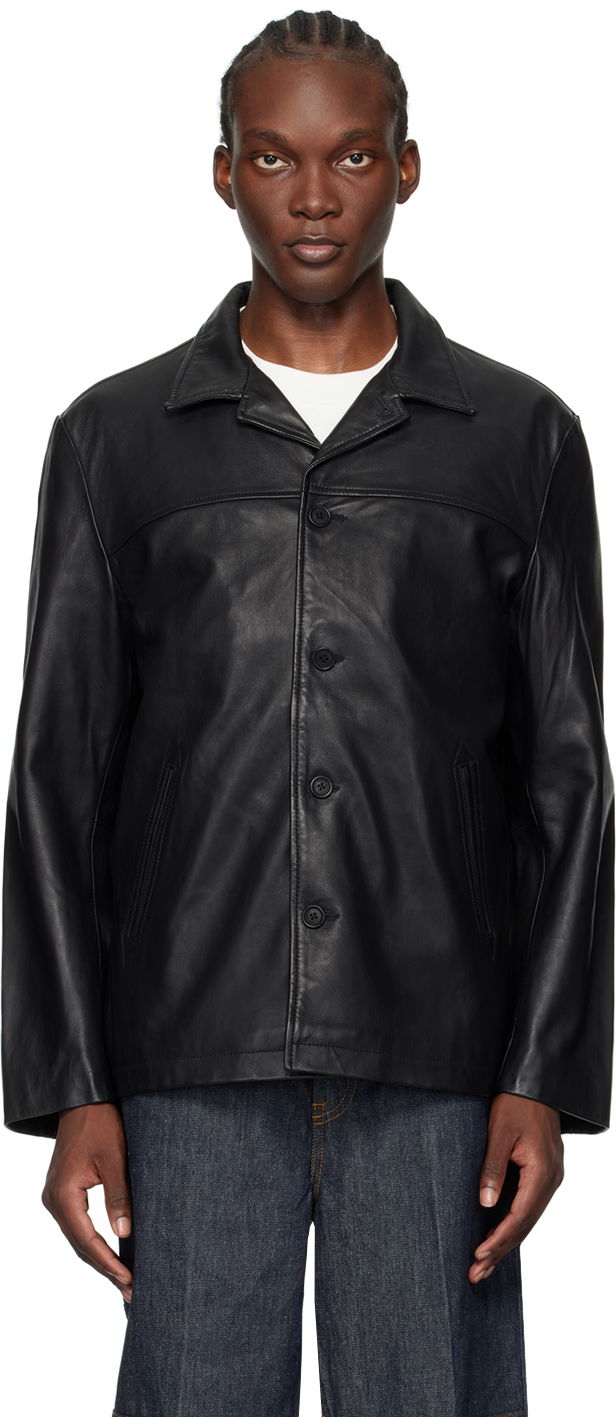 Яке Nudie Jeans Black Ferry Leather Jacket Черно | 160911, 0