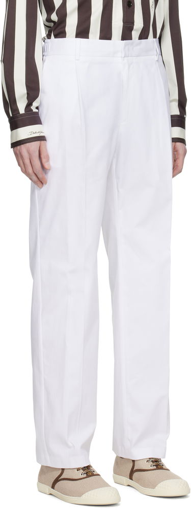 Панталони Dolce & Gabbana Dolce&Gabbana Gabardine Trousers Бяло | GP0K7TFUFNV, 1