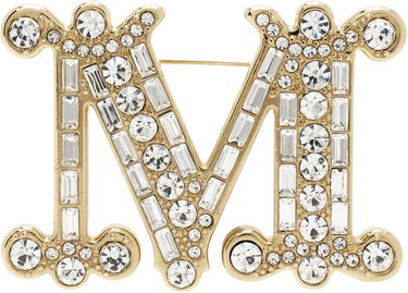 Значка Max Mara Max Mara Crystal Embellished Letter "M" Brooch Металик | 2424756092600 MM02579, 0