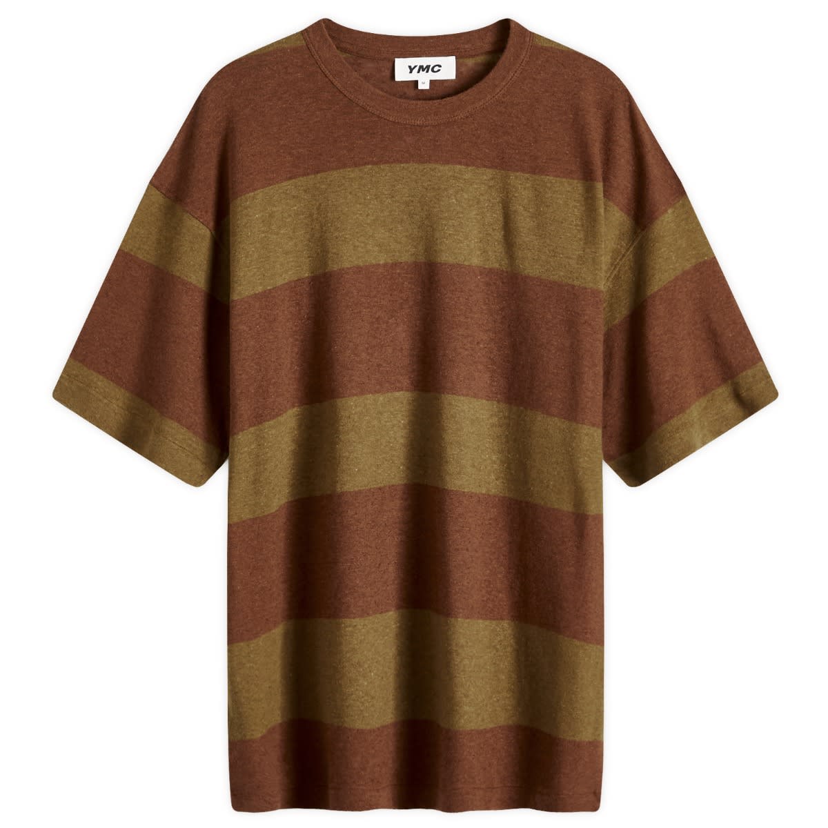 Тениска YMC Triple Stripe T-Shirt Кафяво | P6WMC-20, 0