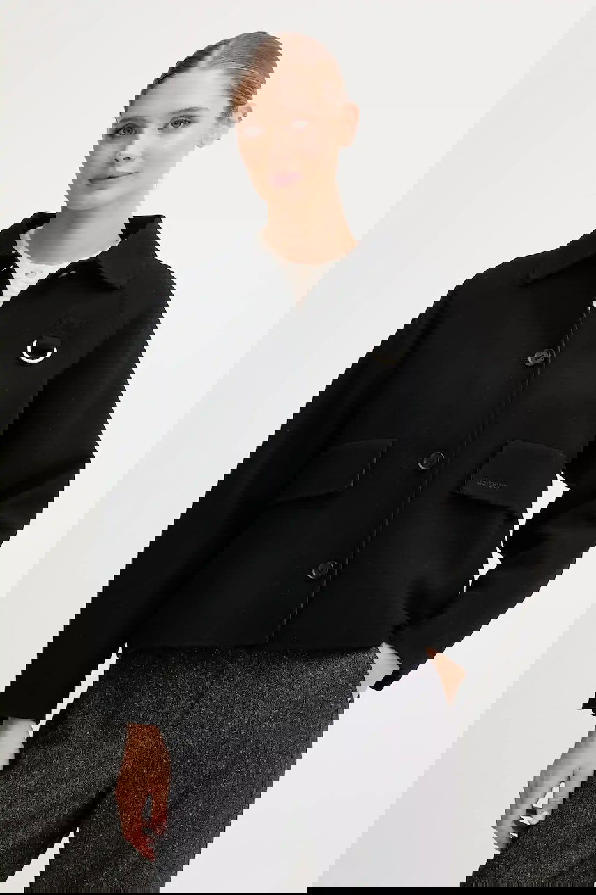 Яке Barbour Barbour Leonie Oversized Wool Jacket Черно | LOS0077, 0