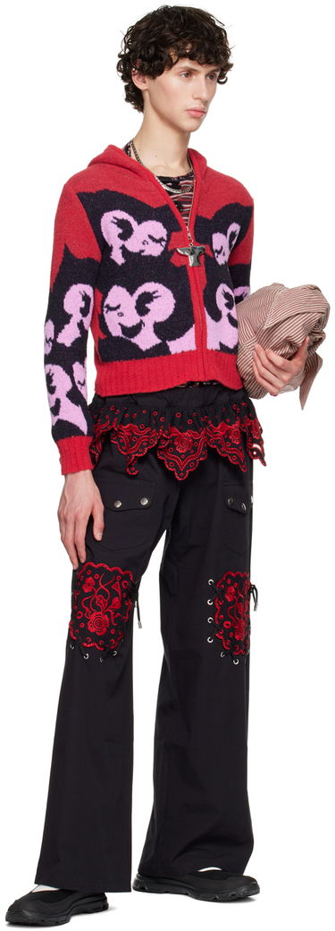 Карго панталони Chopova Lowena Embroidered Wide-Leg Cargo Trousers Черно | 4072, 3