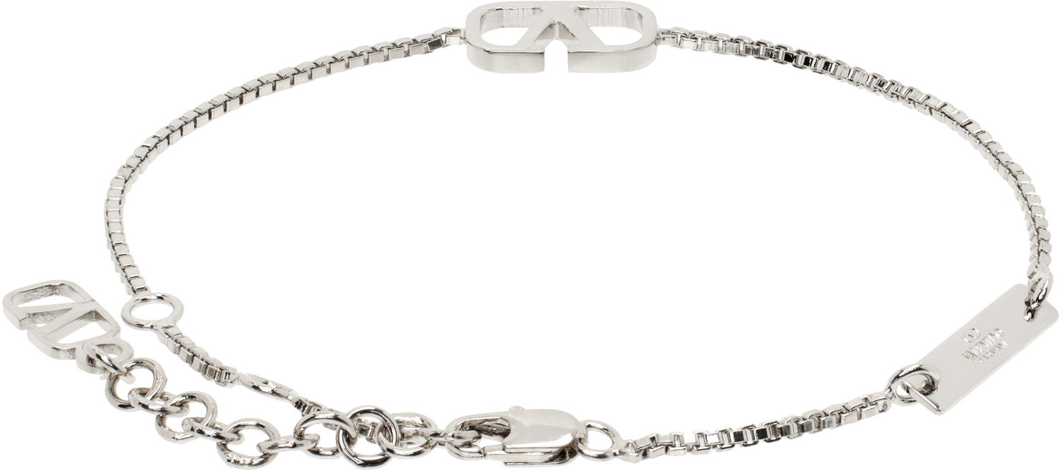 Гривна Valentino Metal Chain Bracelet with Logo Металик | 6Y2J0N40MET, 1