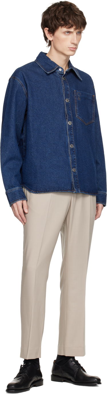 Панталони AMI Wool Elasticated Waist Trousers Бежово | H25HTR226.WV0066, 3