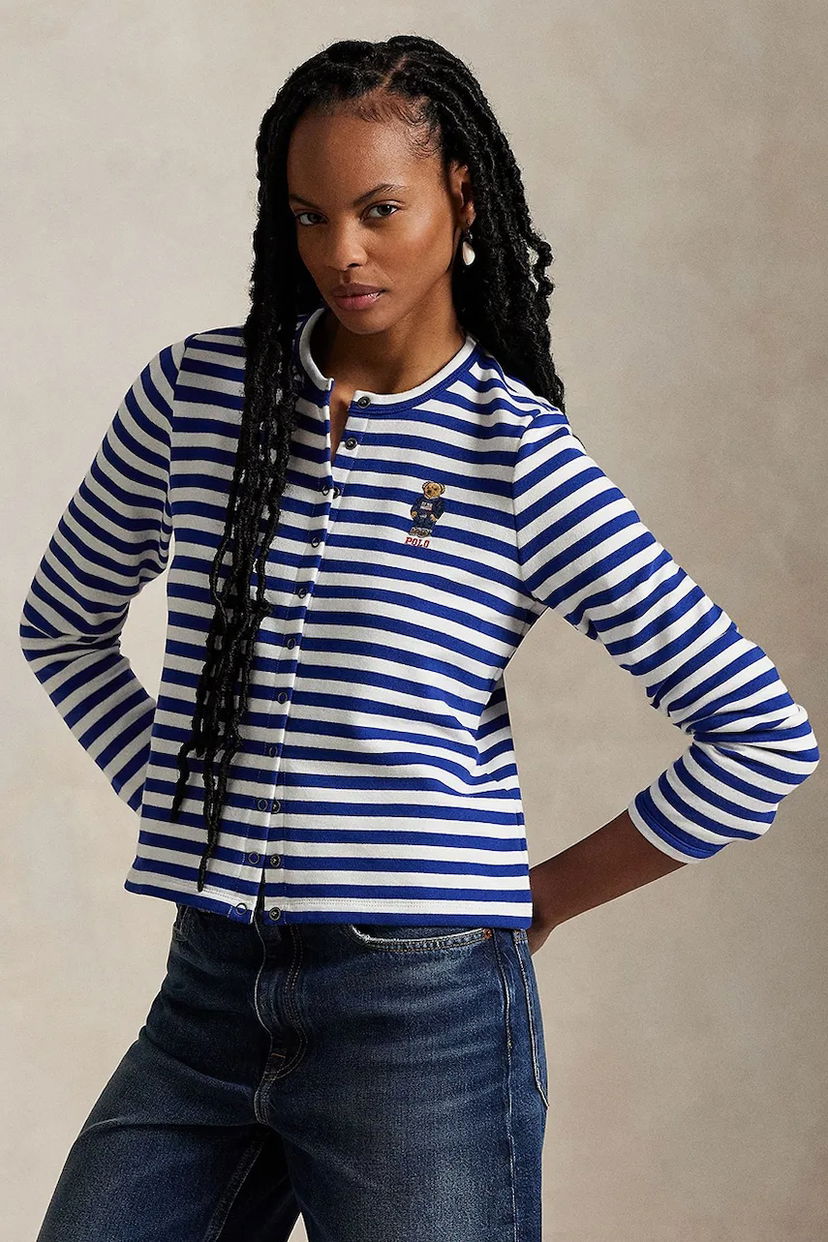 Пуловер Polo by Ralph Lauren Polo Ralph Lauren Striped Cardigan with Bear Logo Синьо | 211963465