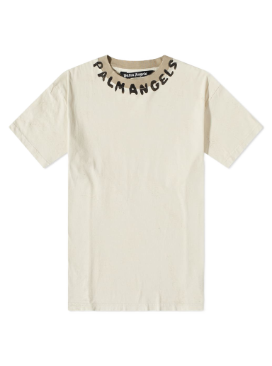 Тениска Palm Angels Neck Logo Tee Бяло | PMAA072S23JER0070110