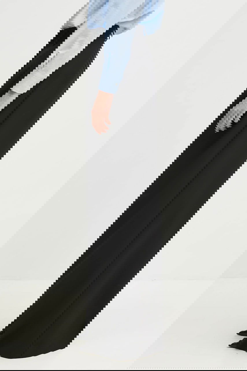 Панталони Anine Bing Lou Wide-Leg High Waist Pleated Trouser Черно | A.03.10389, 1