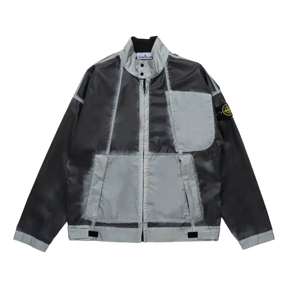 Ветровка Stone Island Hand Sprayed Mussola Biker Jacket Сиво | 7815431T1-V0041, 0
