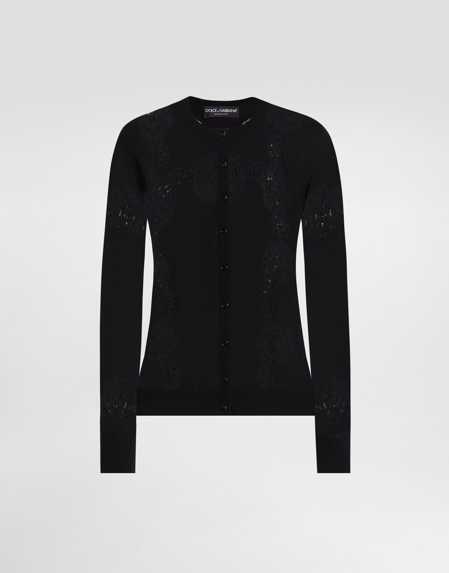 Пуловер Dolce & Gabbana Dolce & Gabbana Wool Cardigan with Lace Черно | FXV05TJDVCSN0000, 0