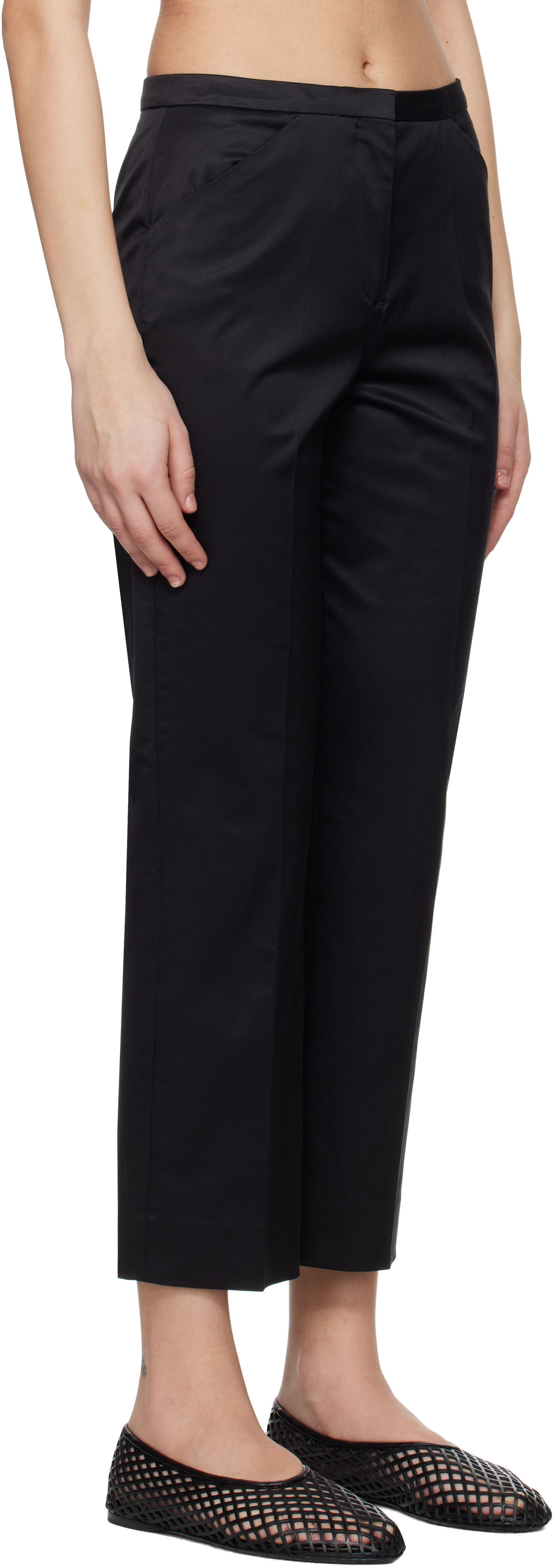 Панталони TOTEME TOTEME Cropped Straight Trousers Черно | 252-WRB0248-FB0391, 1