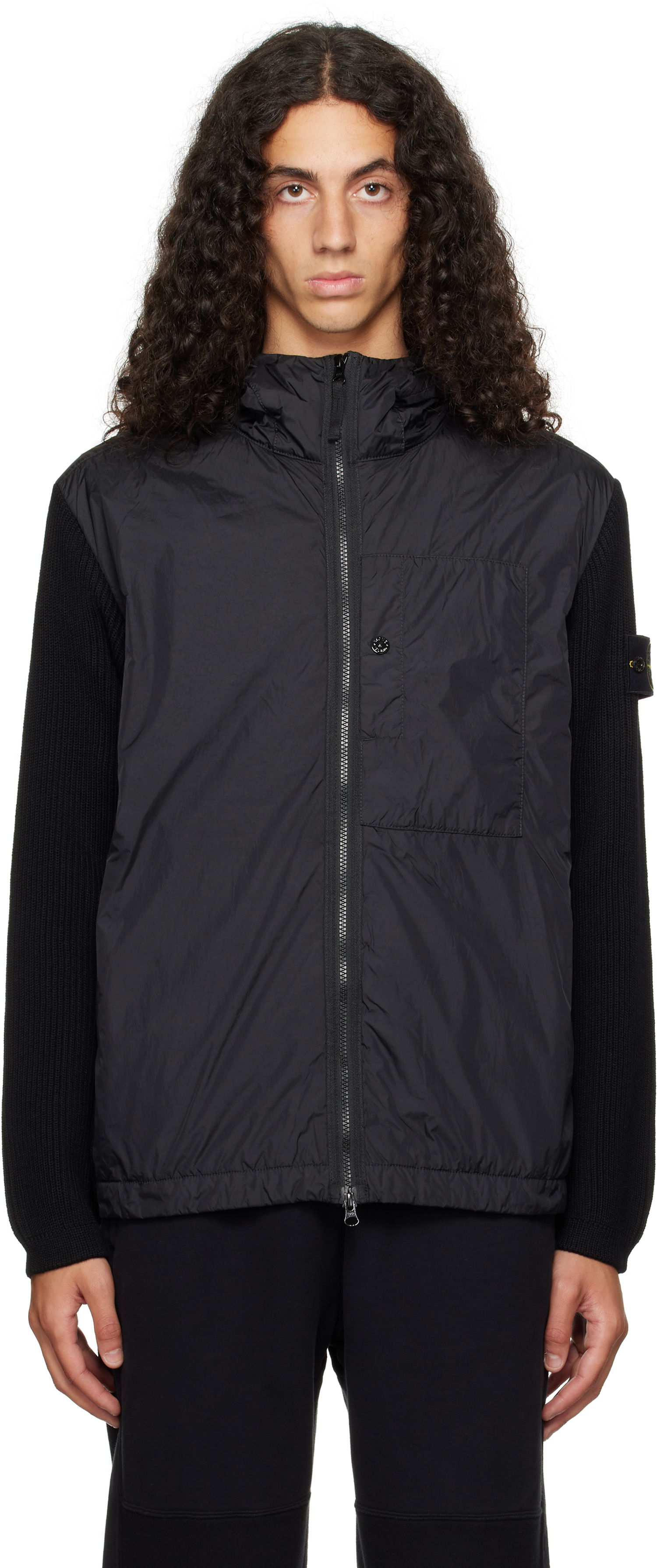 Яке Stone Island Jacket Crinkle Reps R-NY Черно | 811545637, 0