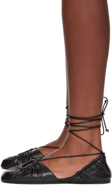Кецове и обувки LANVIN Lanvin Mesure Lace-Up Leather Ballerina Flats Черно | FW-SAMS0W-NAPA-E25, 2