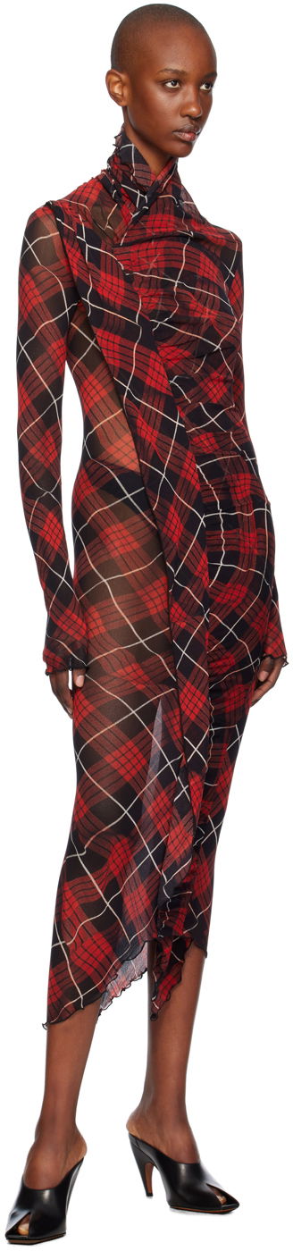 Pокля Jean Paul Gaultier Tartan Midi Dress Червено | 24/31-F-RO230-T568-300001, 3