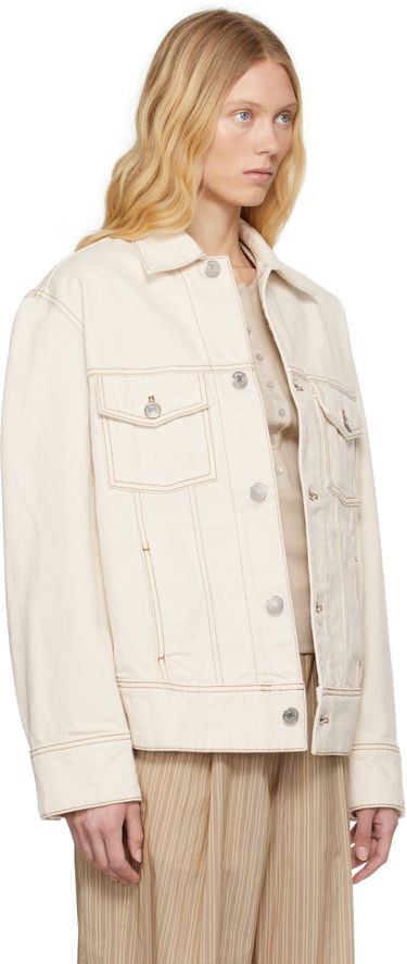Яке AMI AMI Paris Trucker Denim Jacket Бяло | FJK247.DE0039, 1