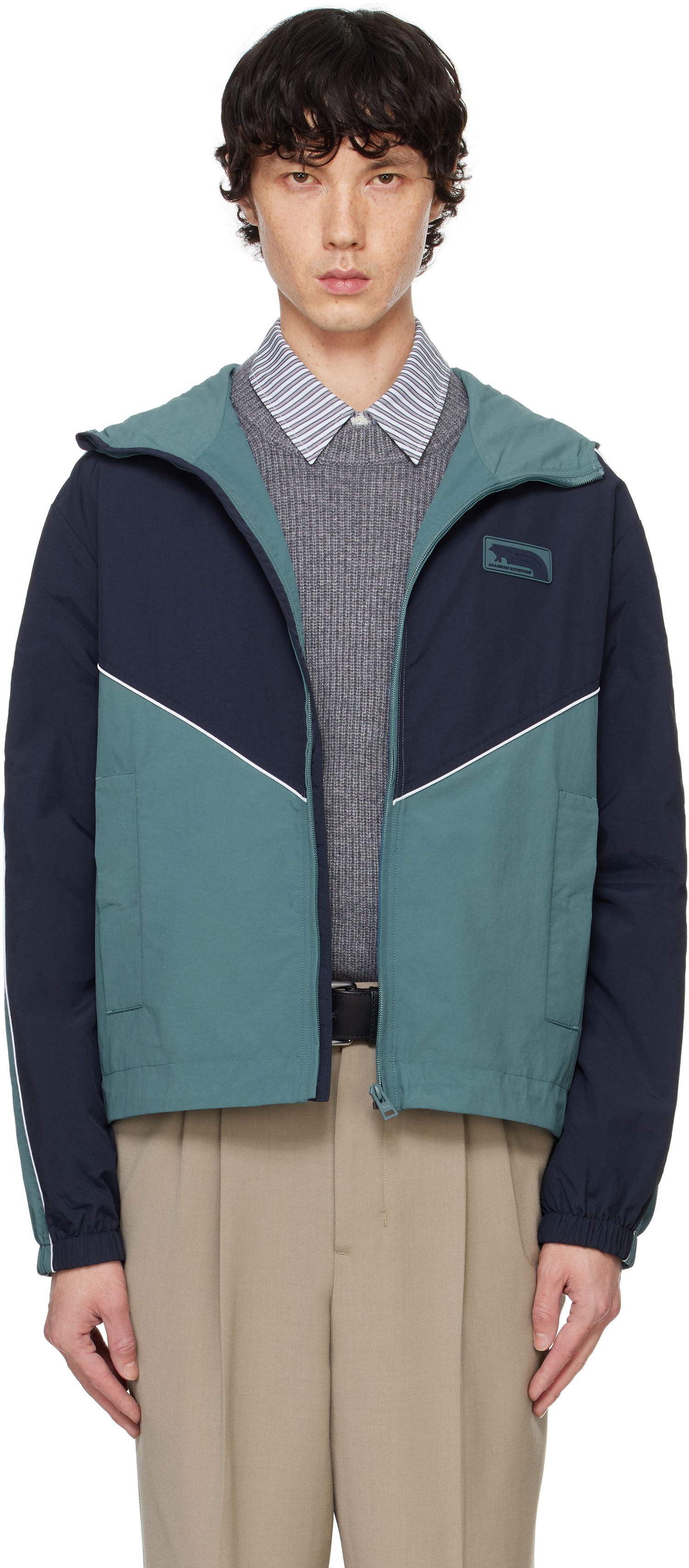 Ветровка MAISON KITSUNÉ Technical Windbreaker Jacket Синьо | NM02206WQ4030, 0