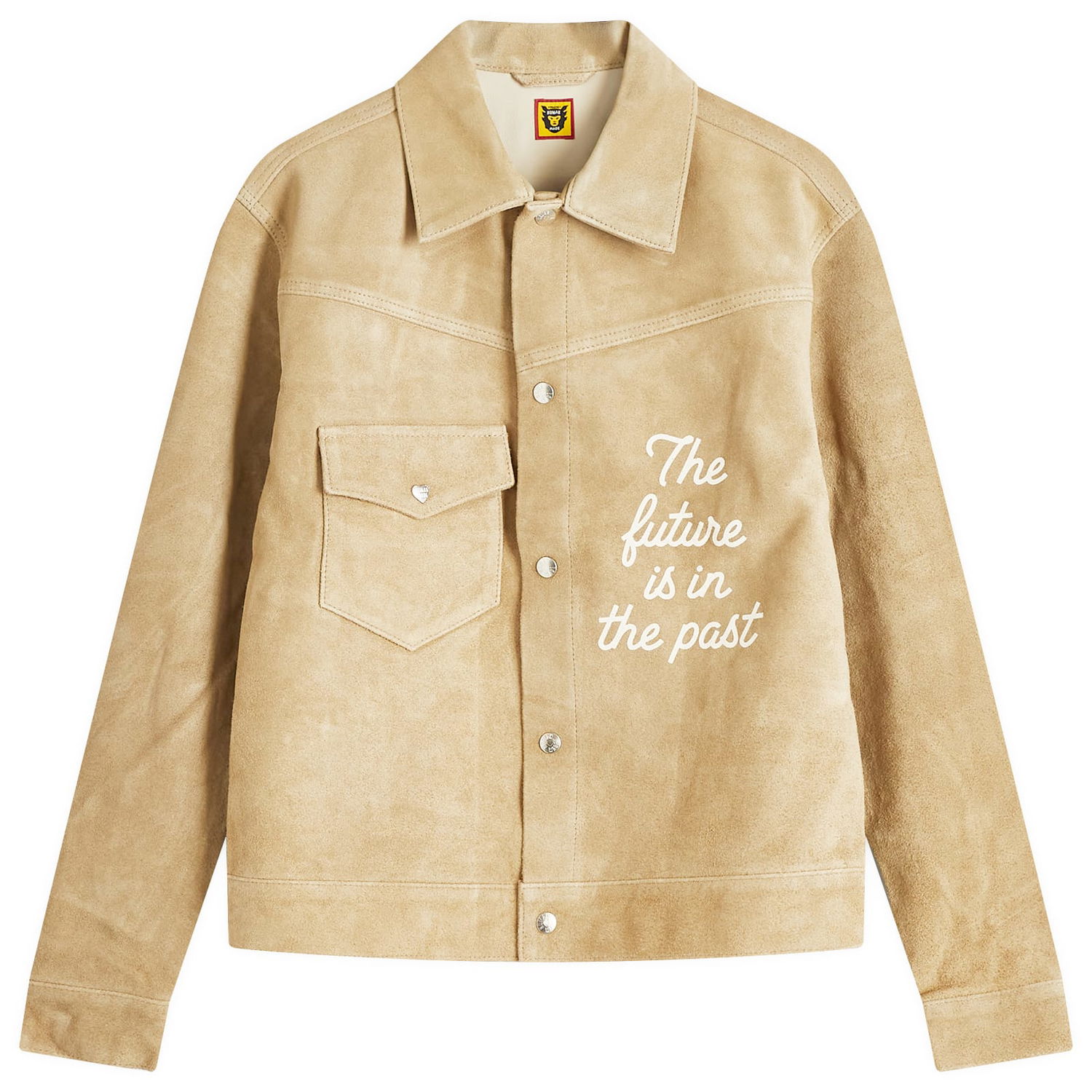 Яке бомбър Human Made Suede Leather Jacket With Embroidery by Human Made Бежово | HM28JK009-BG, 0