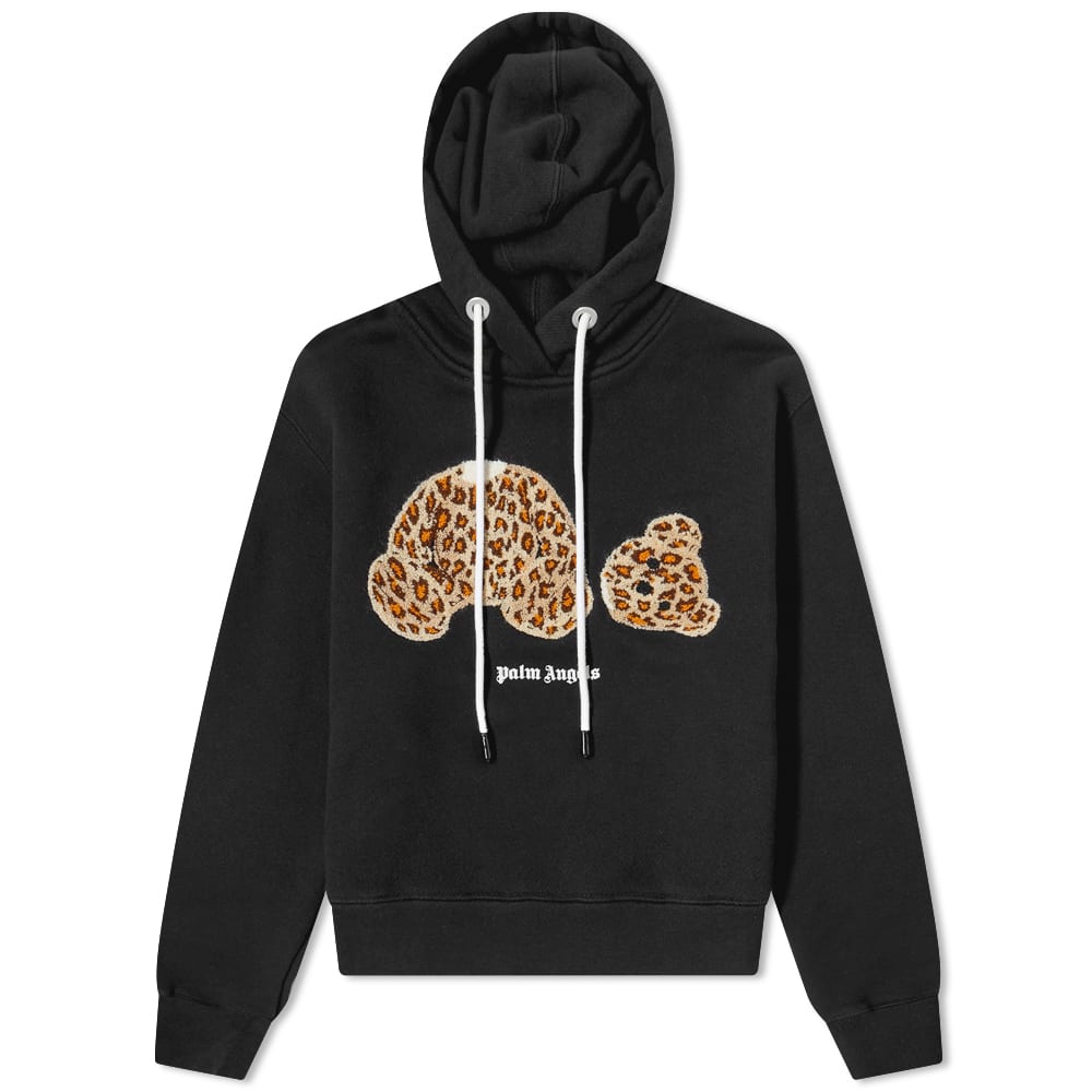 Суитчър Palm Angels Leopard Bear Hoodie Черно | PWBB022S22FLE0011060, 0