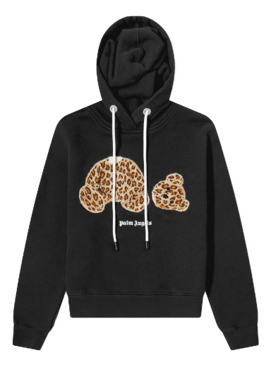 Суитчър Palm Angels Leopard Bear Hoodie Черно | PWBB022S22FLE0011060