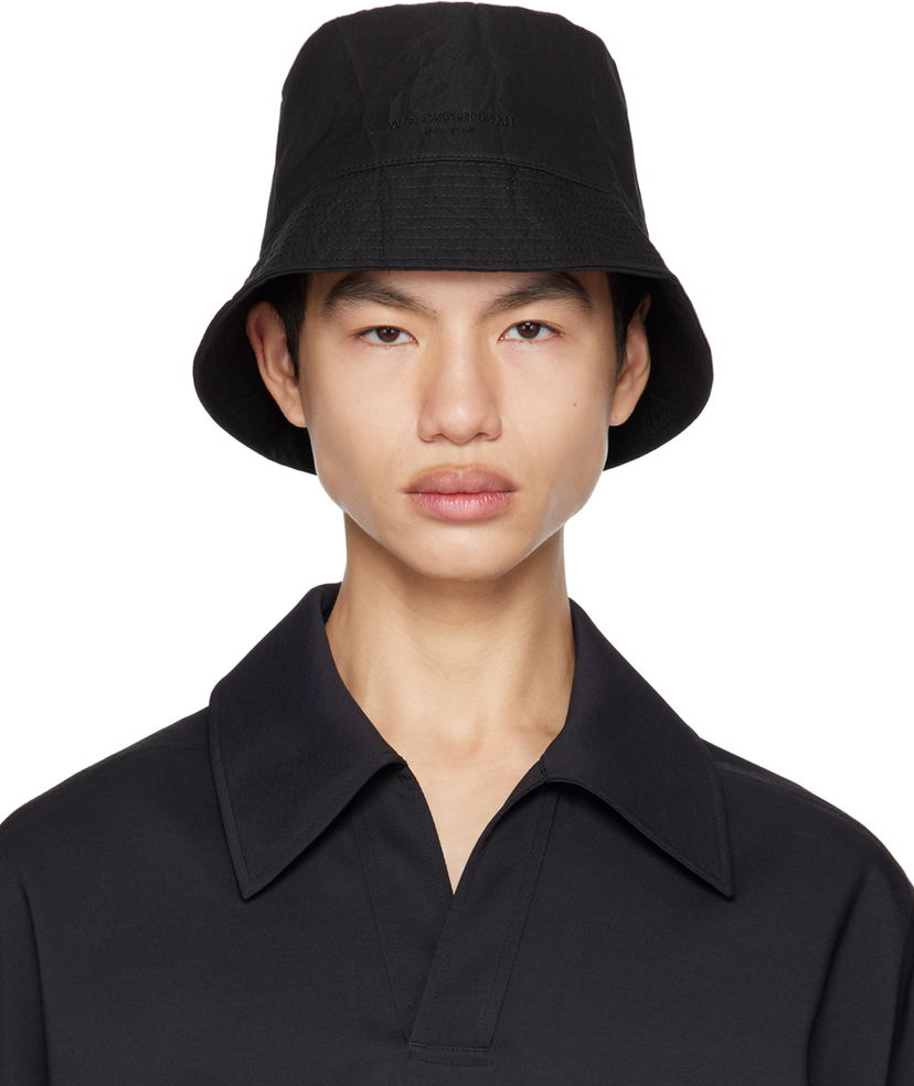 Шапка WOOYOUNGMI Crinkle Bucket Hat Черно | W231AC53