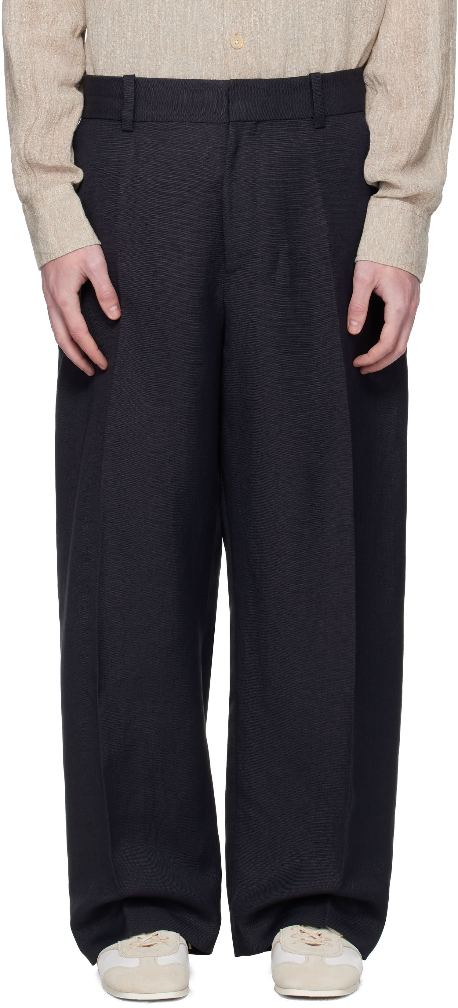 Панталони Studio Nicholson Studio Nicholson Fume Wide-Leg Trousers Тъмно синьо | FUME SNM - 1377, 0