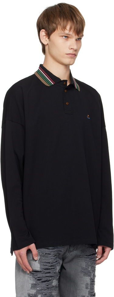 Поло тениска Vivienne Westwood Vivienne Westwood Oversized Long Sleeve Polo Черно | 2H01000Q-J0009-, 1